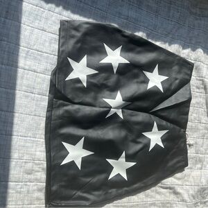 Princess Polly Black and White Star faux leather Skirt